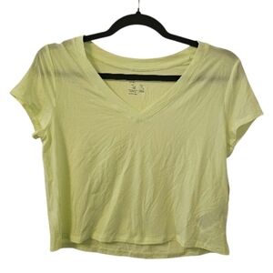 Neon Green GAP Women's GapFit Breathe V-Neck T-Shirt